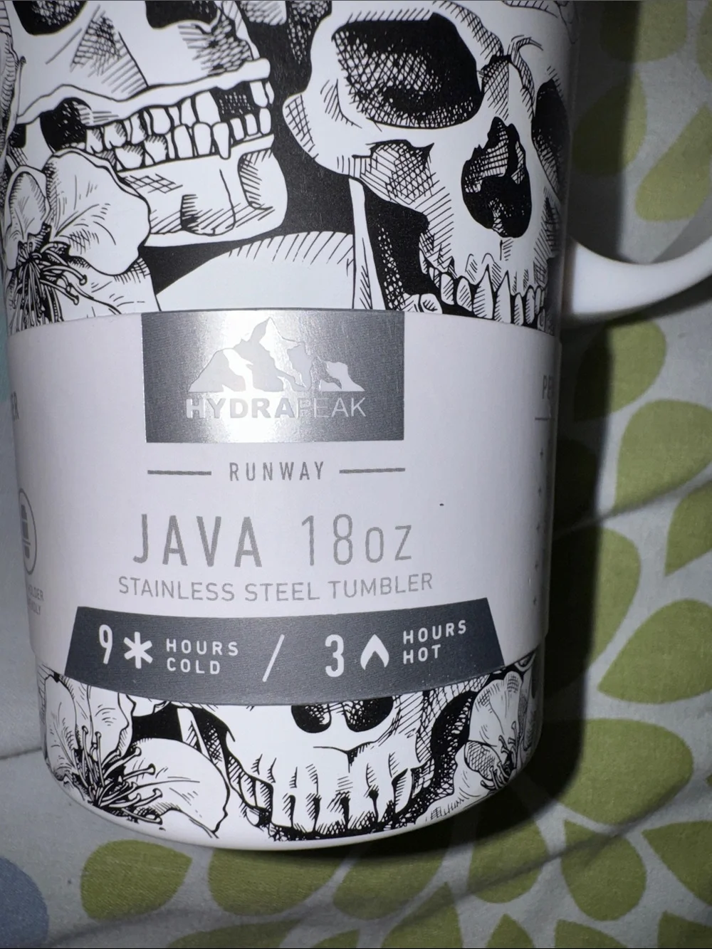 White Skull Java 18oz Stainless Steel Travel Mug 3 available at $15 each